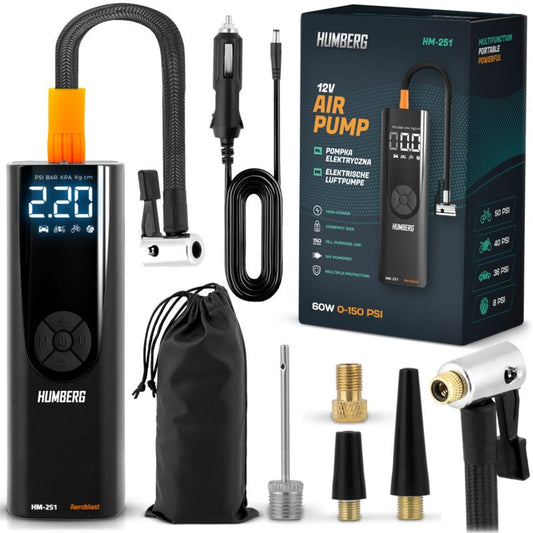 Humberg elektrisk pumpe bilkompressor 12 V cykelpumpe 1 stk.