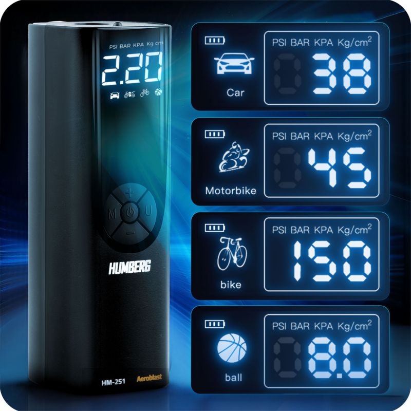 Humberg elektrisk pumpe bilkompressor 12 V cykelpumpe 1 stk.