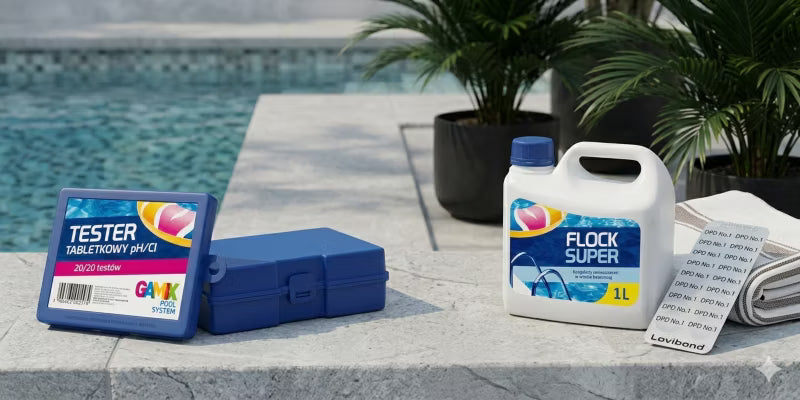 Pool Tester Sæt pH/Klor med Flokkingsmiddel 1 Liter