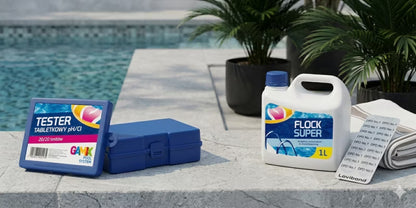 Pool Tester Sæt pH/Klor med Flokkingsmiddel 1 Liter