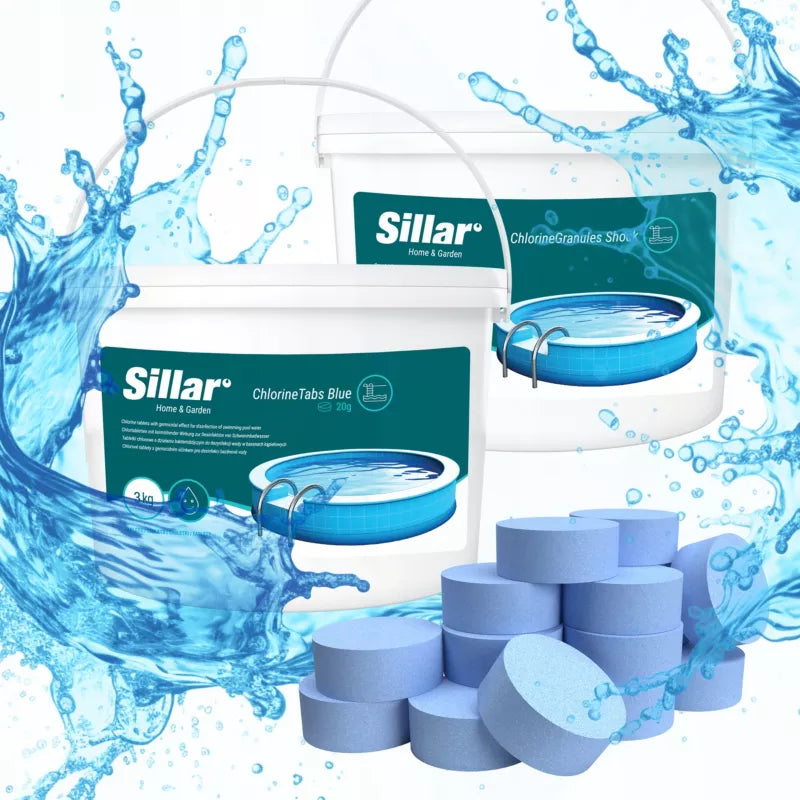 Poolkemi Chlortabletter 3 kg og Chlorgranulat 3 kg Sæt