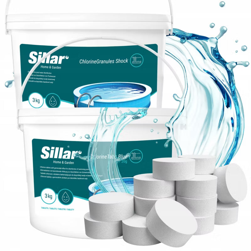 Poolkemi Chlortabletter 3 kg og Chlorgranulat 3 kg Sæt