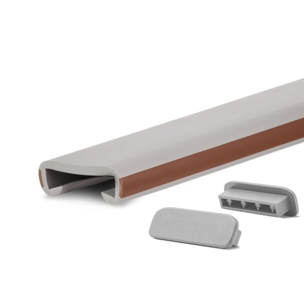 Trappegelænder Profil LUX 40x8 mm Gråbrun 1 m