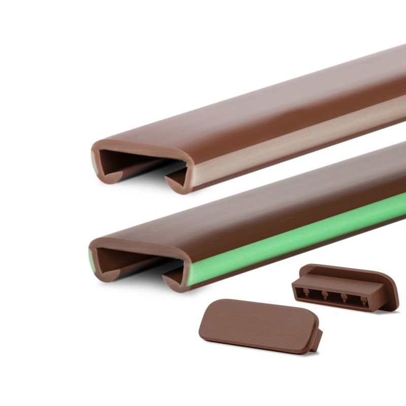Trappegelænder Profil PVC 40x8 mm Brun 1 m