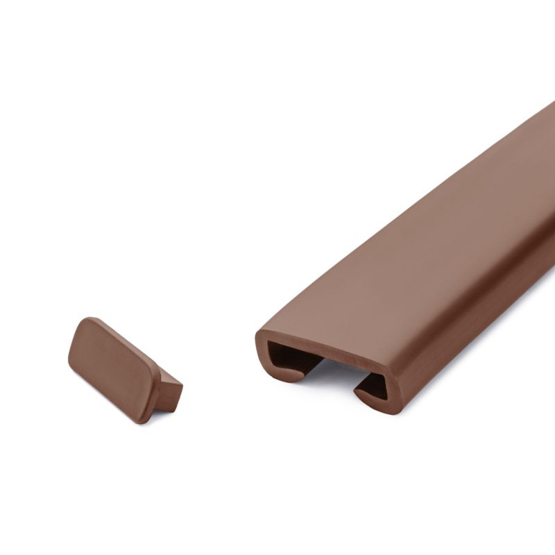 Trappehåndliste PVC 40x8 mm Brun 1 m
