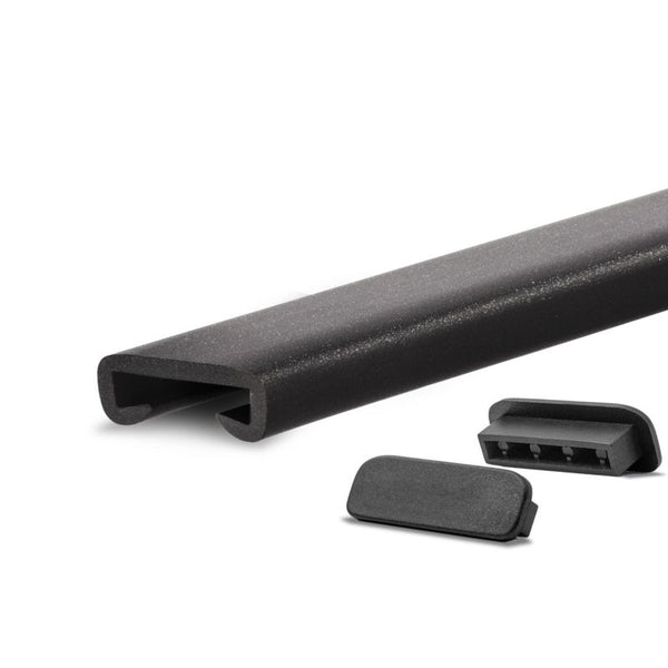 Trappehåndliste PVC 40x8 mm 1 m Sort-Sølv
