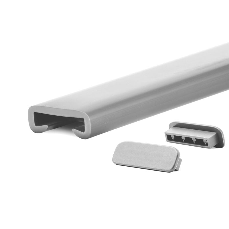Trappegelænder Profil PVC 40x8 mm 1 m Sølv