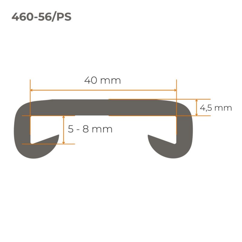 Trappegelænder Profil PVC 40x8 mm 1 m Sølv