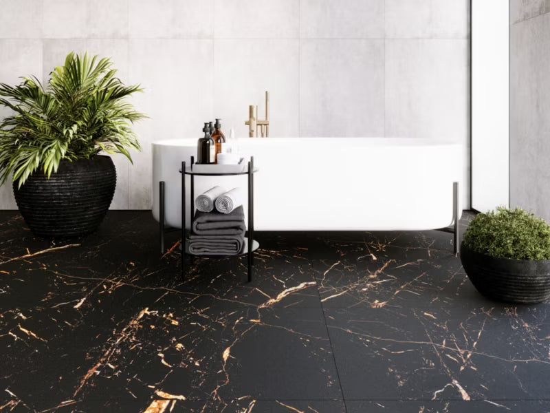 Porcelænsflise Erato 60x120 cm Sort Mat 1,44 m²