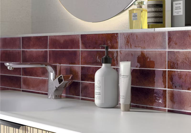 Porcelænsflise Jazba 6x24,6 cm Brun Blank 0,5 m²