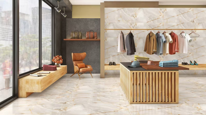 Porcelænsflise Lasa 60x120 cm Guld 1,44 m²