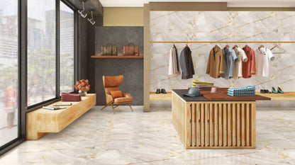 Porcelænsflise Lasa 60x120 cm Guld 1,44 m²