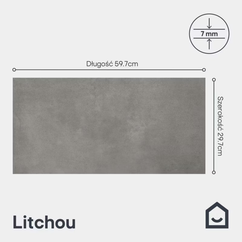 Porcelænsflise Litchou 30x60 cm Antracit 1,42 m²