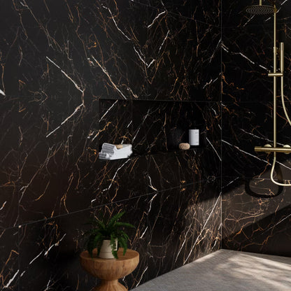 Porcelænsflise Marciana 60x120 cm Sort/Guld 1,44 m²