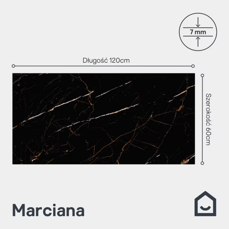 Porcelænsflise Marciana 60x120 cm Sort/Guld 1,44 m²