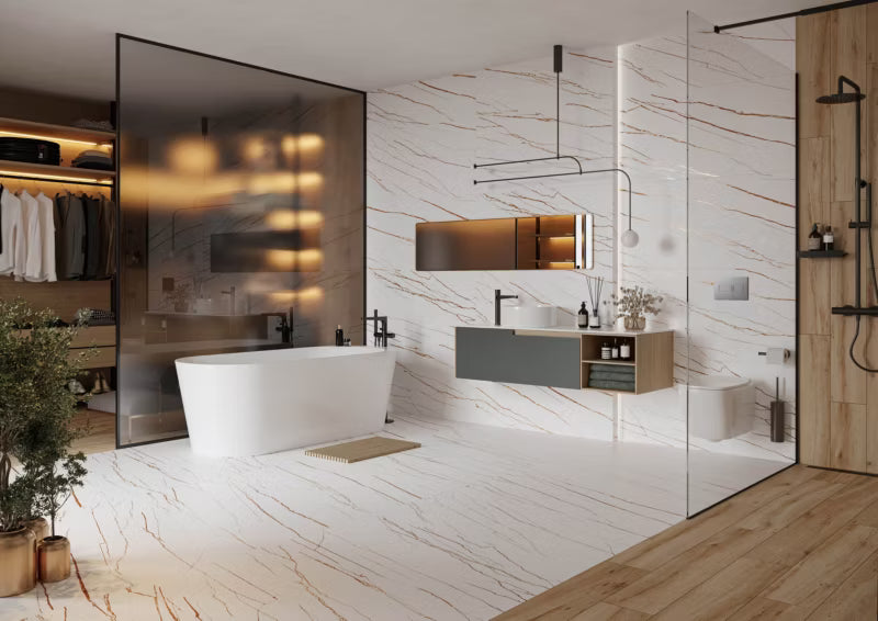 Porcelænsflise Marquina Hvid 1,44 m²