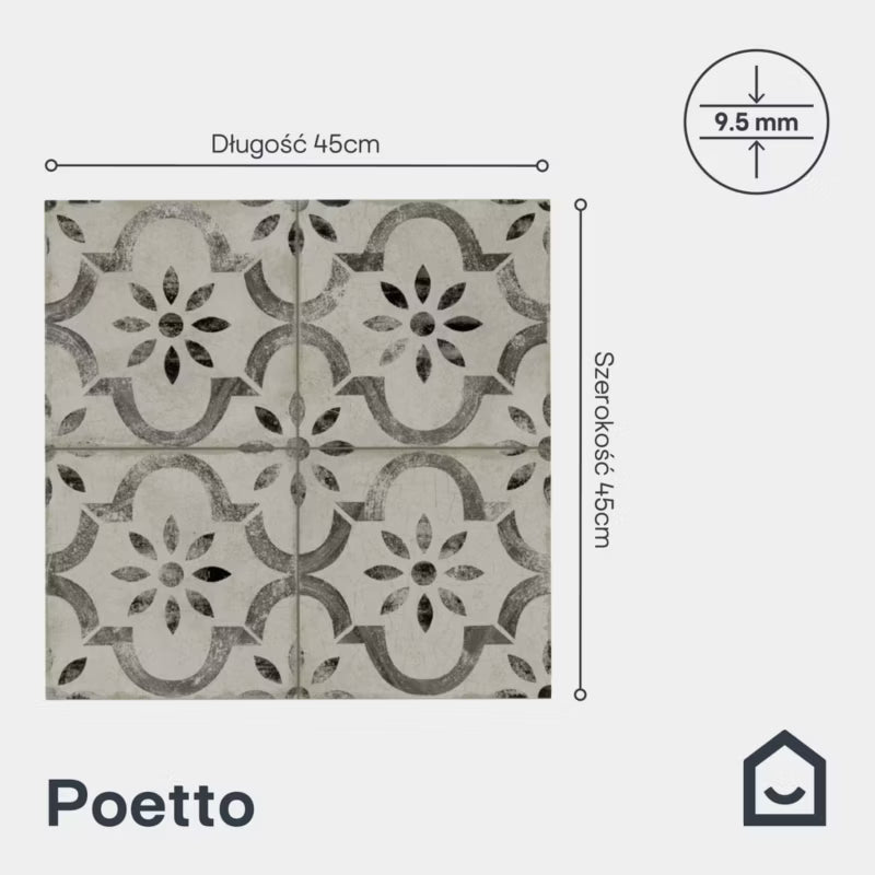 Porcelænsflise Poetto 45x45 cm Grå 1,21 m²