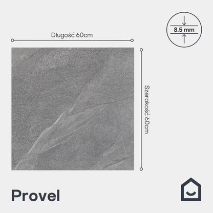 Porcelænsflise Provel 60x60 cm Lysegrå 1,44 m²