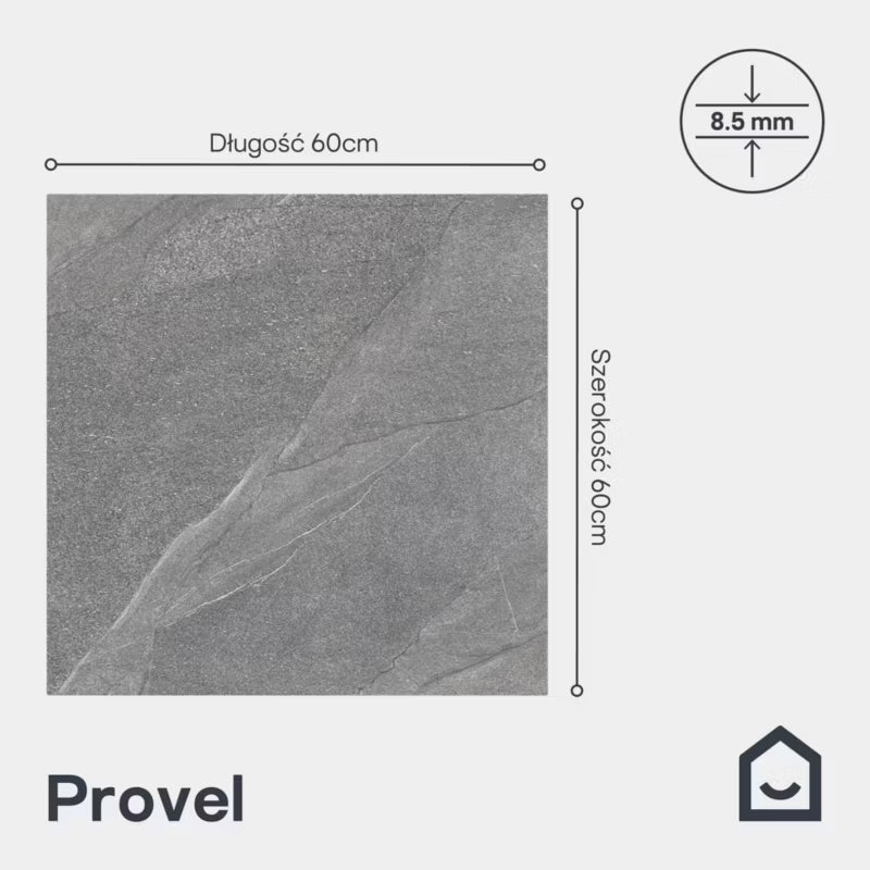 Porcelænsflise Provel 60x60 cm Lysegrå 1,44 m²