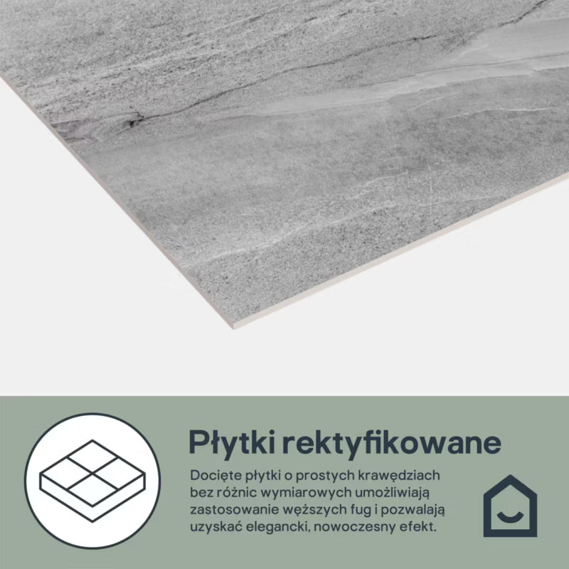 Porcelænsflise Provel 60x60 cm Lysegrå 1,44 m²