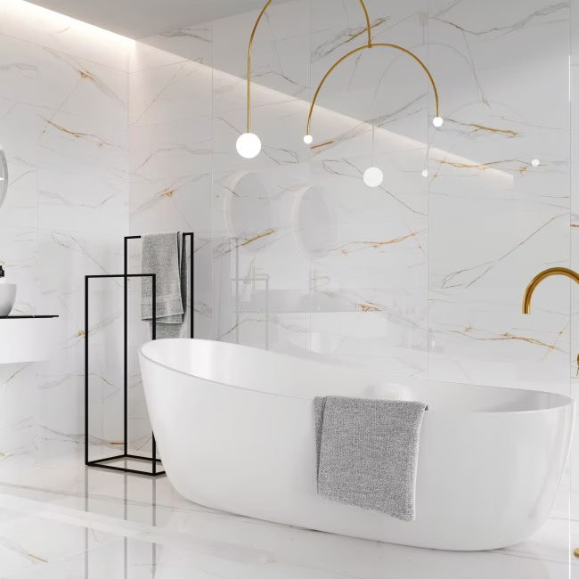 Porcelænsflise Sidamo Lappato Hvid 1,44 m²