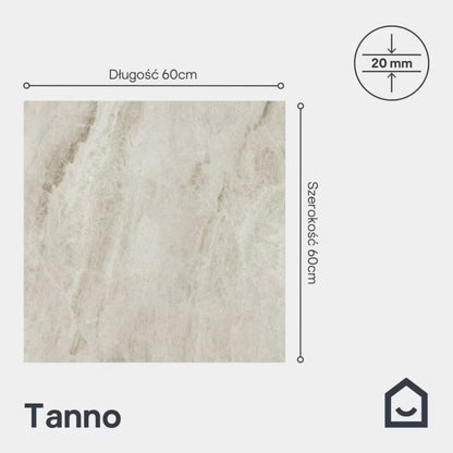 Porcelænsflise Tanno 60x60 cm Beige 0,72 m²