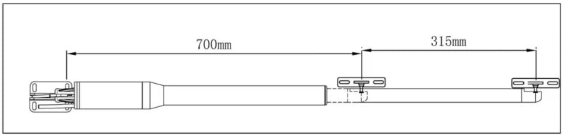 Portåbner til Fløjlåge 24V 300 mm Vandring IP55 | 5904335599572