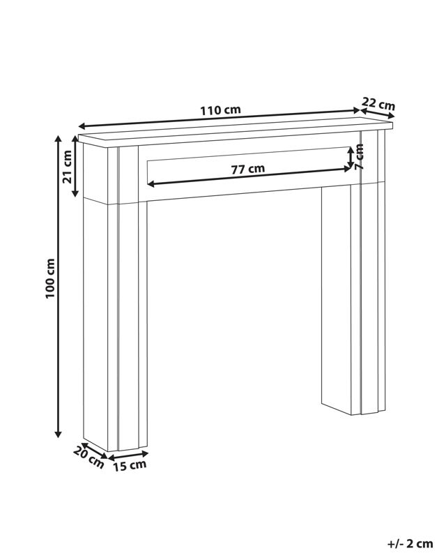 Kaminramme Baudin 110x100 cm Hvid