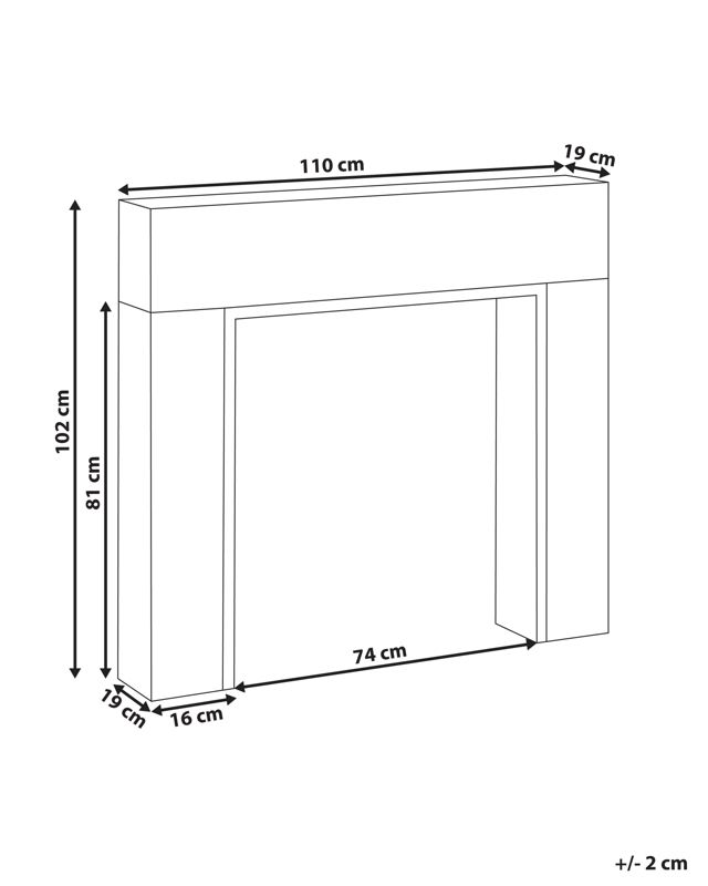 Kaminramme Boyanup 110x102 cm Lyst Træ