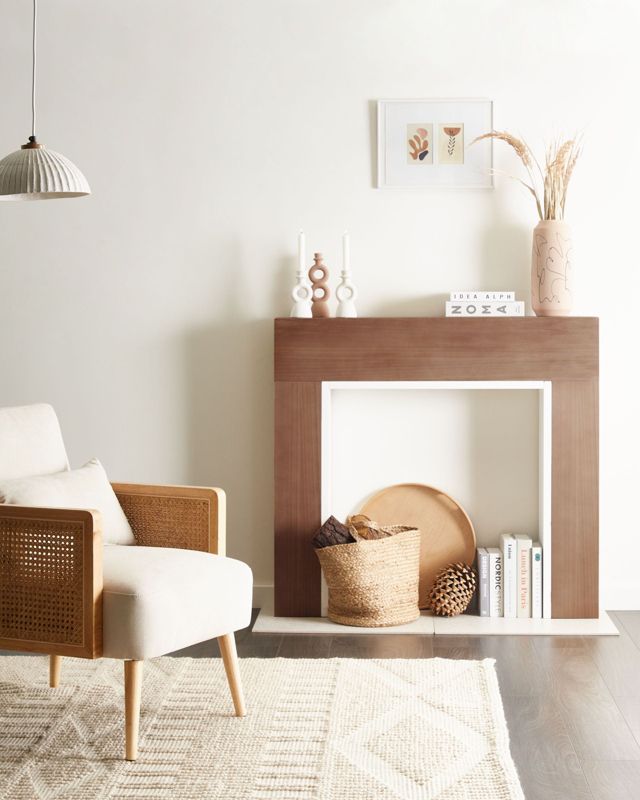 Kaminramme Boyanup 110x102 cm Lyst Træ