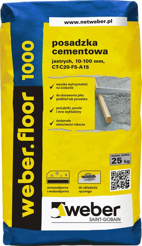 Cementgulv Weber Saint-Gobain Floor 1000 25 kg