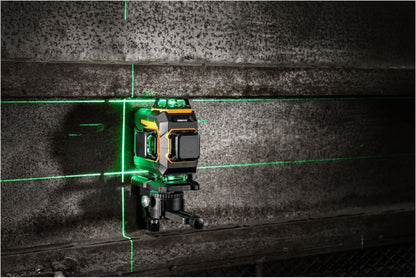 DEKO 4D planlaser med 360° krydslaser i grøn farve, komplet sæt
