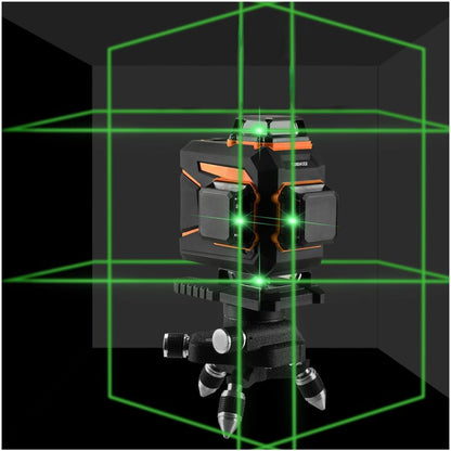 DEKO 4D planlaser med 360° krydslaser i grøn farve, komplet sæt