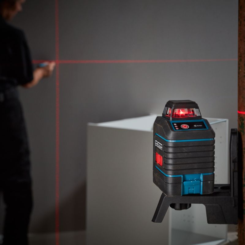 Erbauer 360° rød laser-vaterpas 20 m