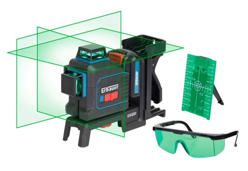 Erbauer 360° grøn laser-vaterpas 25 m