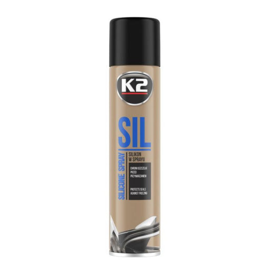 K2 Sil spray 300 ml – alsidigt pleje- og konserveringsmiddel til plastoverflader