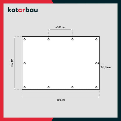 Presenning 1,5x2 m Blå 60 g/m²
