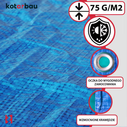 Presenning 4x4 m 75 g/m² Blå