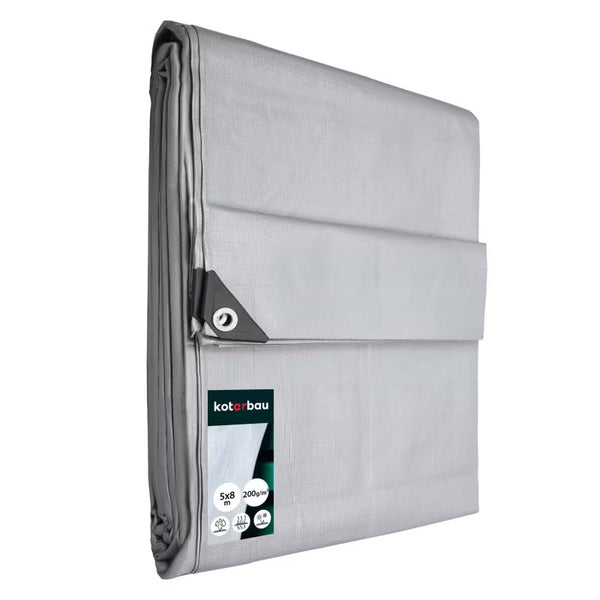 Presenning 5x8 m Sølv 200 g/m²