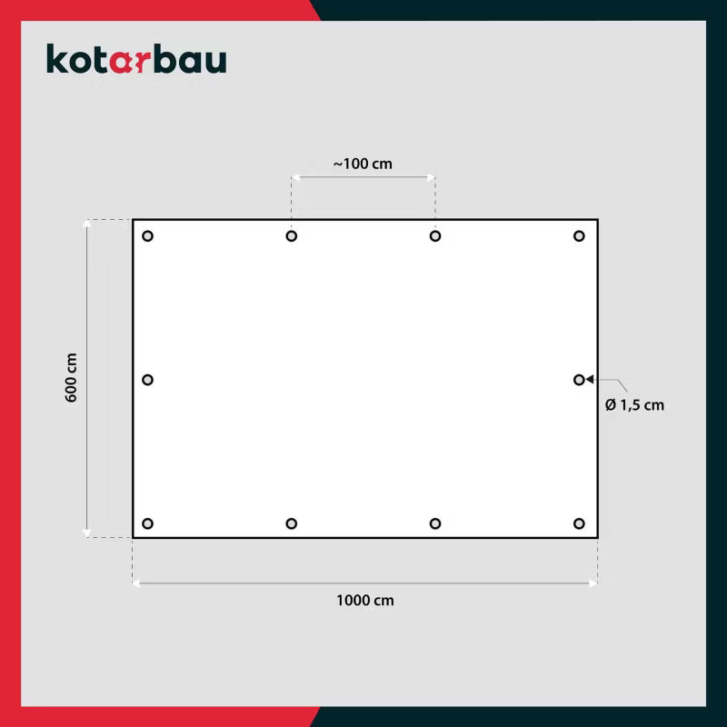 Presenning 6x10 m Blå 75 g/m²
