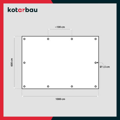 Presenning 6x10 m Sølv 200 g/m²
