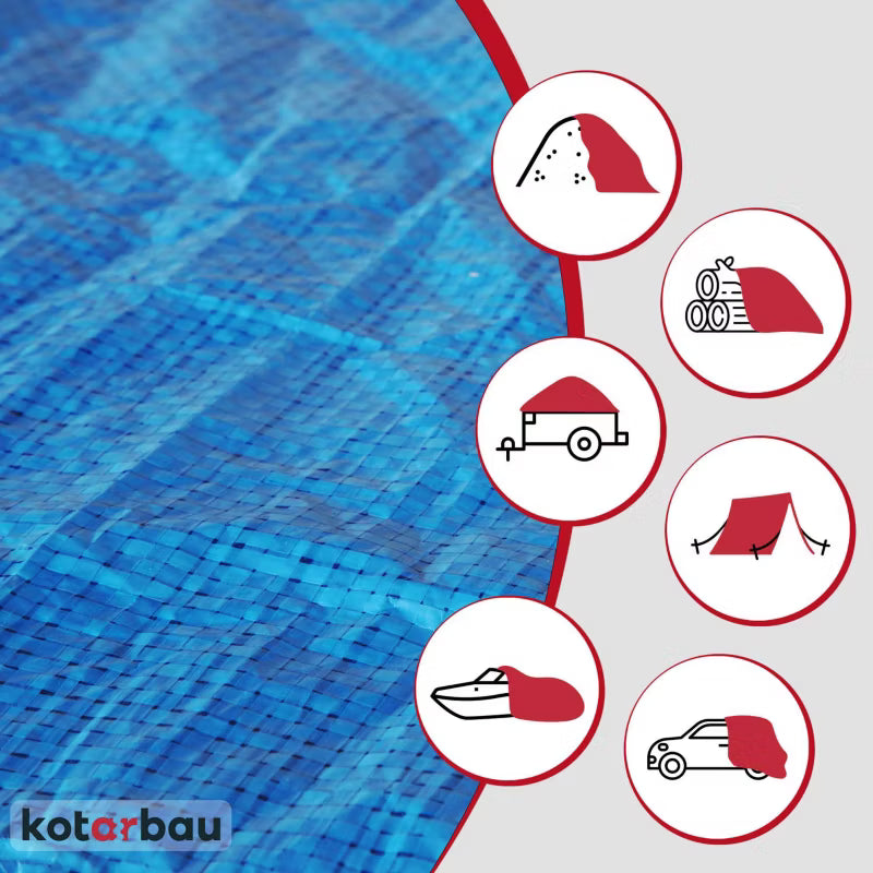 Presenning 8x10 m Blå 75 g/m²