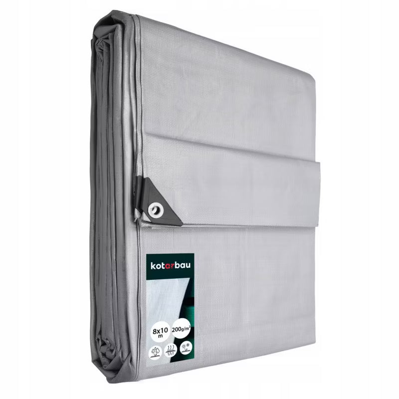 Presenning 8x10 m Sølv 200 g/m²