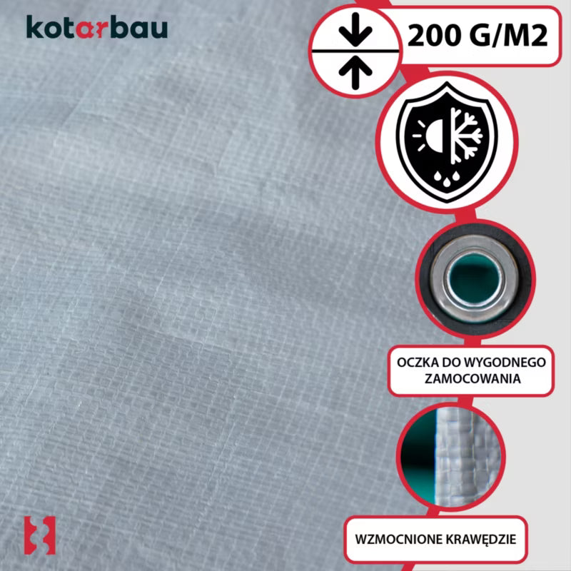Presenning 8x10 m Sølv 200 g/m²