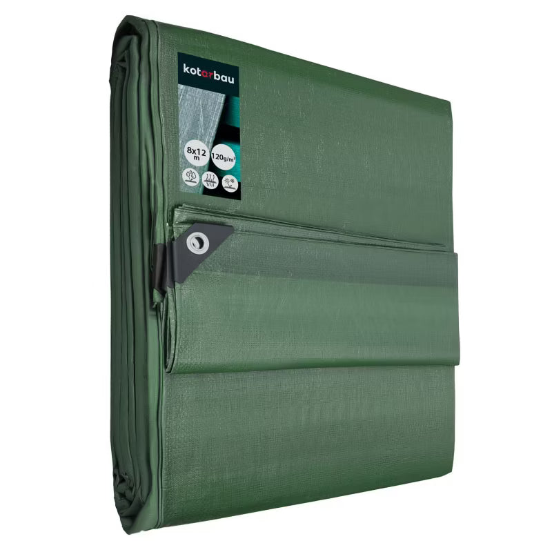Presenning 8x12 m Olivengrøn 120 g/m²