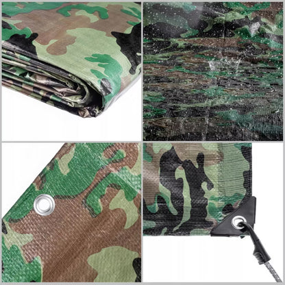 Presenning Forstærket 6x10 m Camouflage