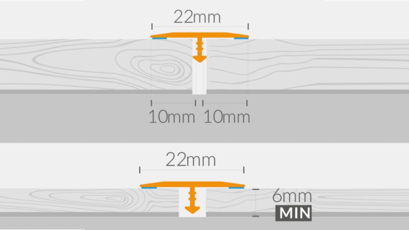 Aluminium Dilatationsprofil 22 x 1860 mm Eg Santana Selvklæbende