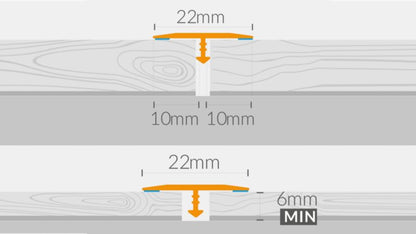 Aluminium Dilatationsprofil 22 x 1860 mm Eg Santana Selvklæbende