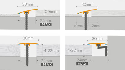Aluminium Dilatationsprofil 30 x 1860 mm Sølv