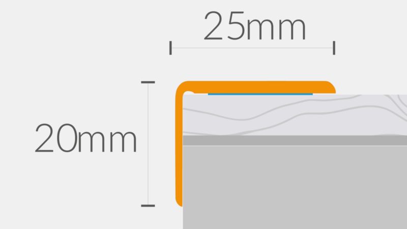 Aluminium Trappetrinprofil 25 x 1200 mm Egetræsmønster Selvklæbende